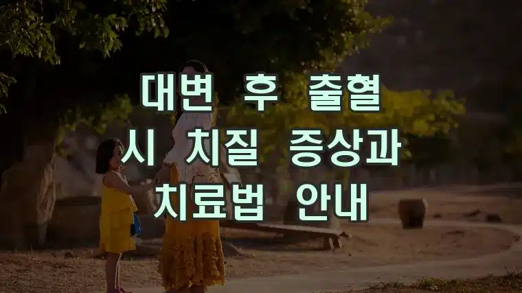 대변 후 출혈.. 치질 증상과 치료법 안내