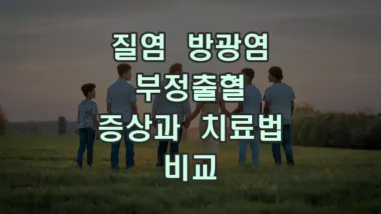 질염 방광염 부정출혈 증상과 치료법 비교