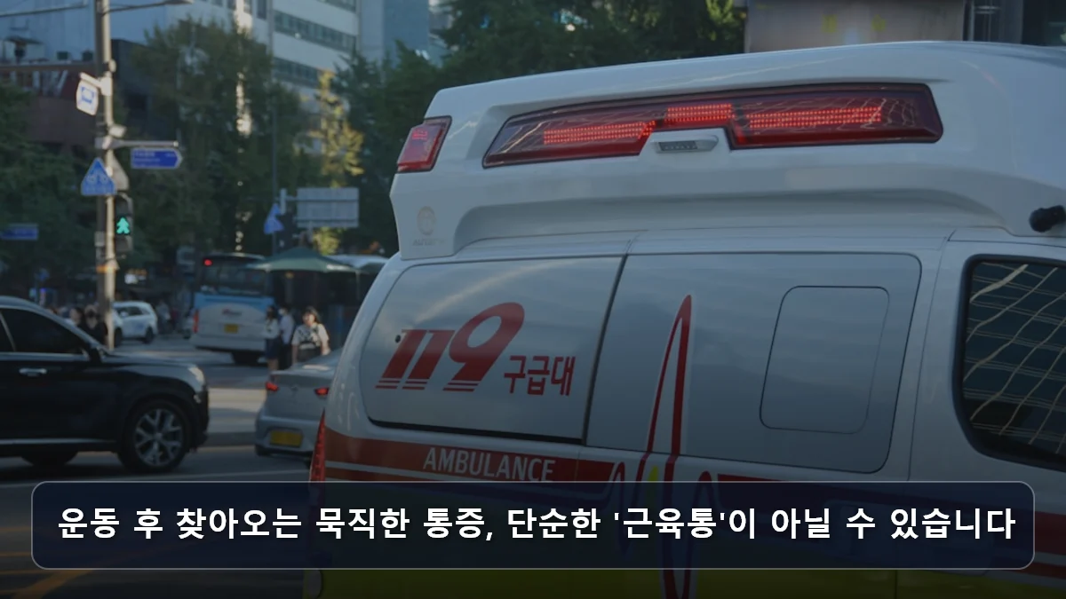 운동 후 찾아오는 묵직한 통증, 단순한 '근육통'이 아닐 수 있습니다 관련 이미지