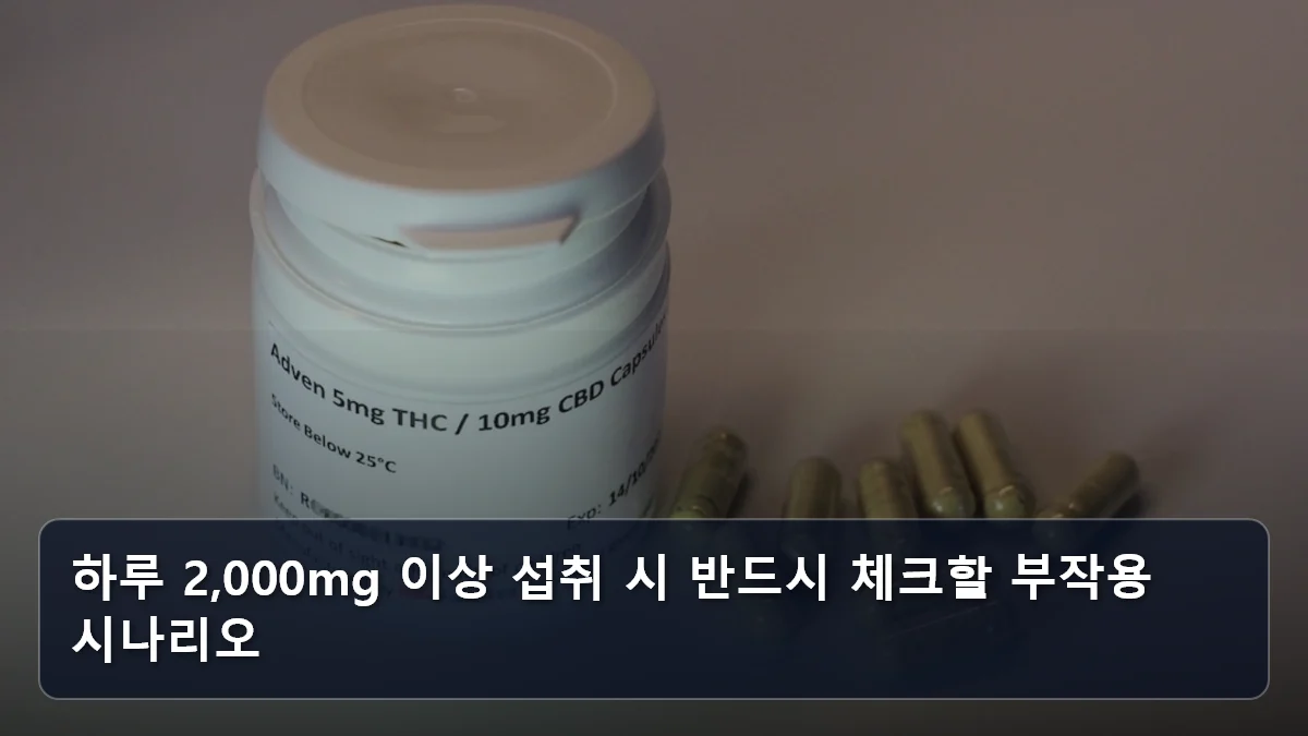 하루 2,000mg 이상 섭취 시 반드시 체크할 부작용 시나리오 관련 이미지