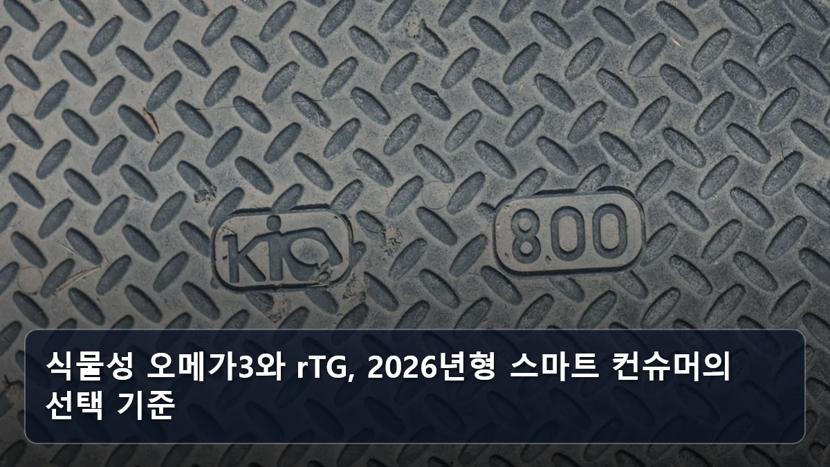 식물성 오메가3와 rTG, 2026년형 스마트 컨슈머의 선택 기준 관련 이미지