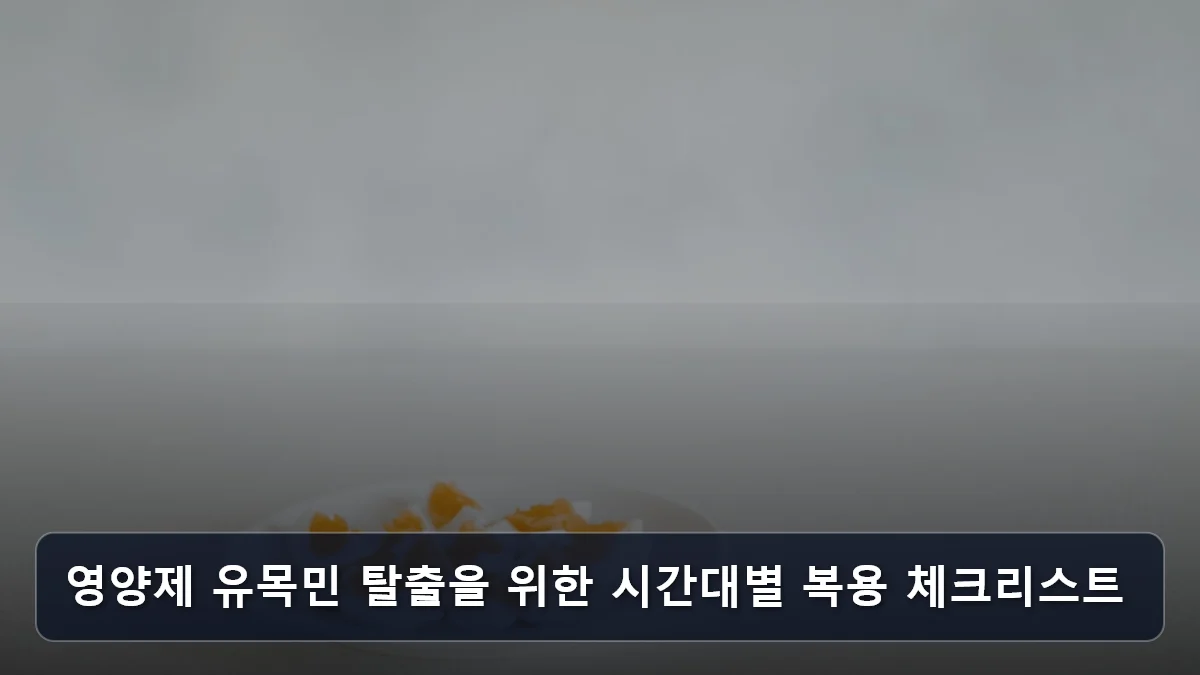영양제 유목민 탈출을 위한 시간대별 복용 체크리스트 관련 이미지
