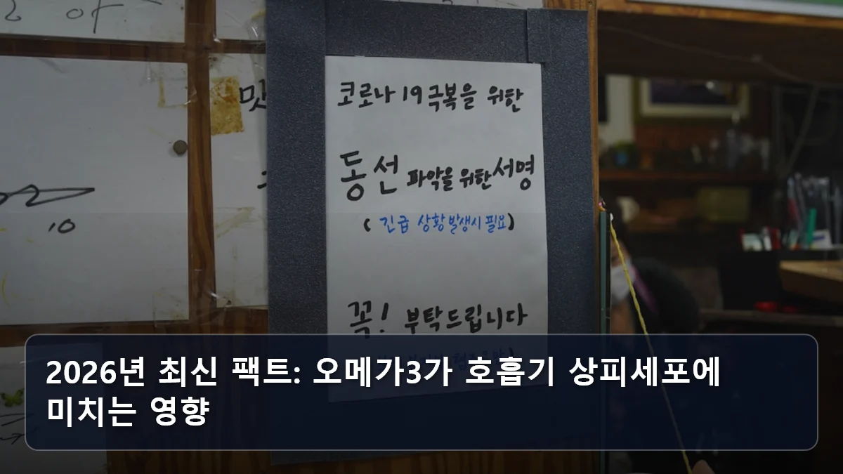 2026년 최신 팩트: 오메가3가 호흡기 상피세포에 미치는 영향 관련 이미지