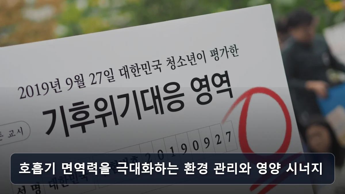 호흡기 면역력을 극대화하는 환경 관리와 영양 시너지 관련 이미지