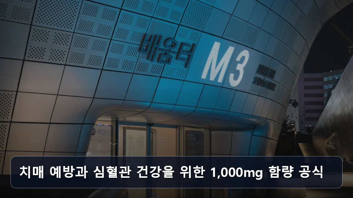 치매 예방과 심혈관 건강을 위한 1,000mg 함량 공식 관련 이미지
