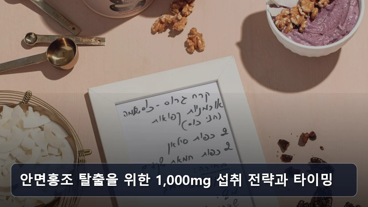 안면홍조 탈출을 위한 1,000mg 섭취 전략과 타이밍 관련 이미지