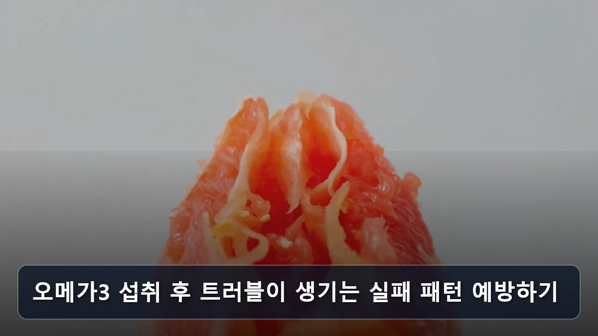 오메가3 섭취 후 트러블이 생기는 실패 패턴 예방하기 관련 이미지