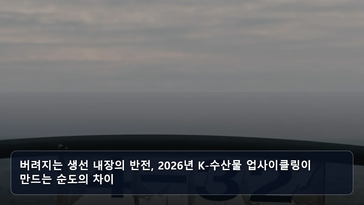 버려지는 생선 내장의 반전, 2026년 K-수산물 업사이클링이 만드는 순도의 차이 관련 이미지