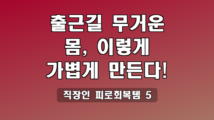 직장인 피로회복템 5